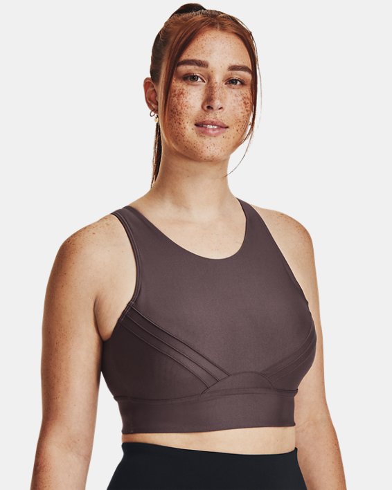 Women's UA Infinity Mid Pintuck Sports Bra in Gray image number 3